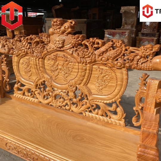 SALON RỒNG KHUỲNH GÕ ĐỎ C12 - CAO CẤP