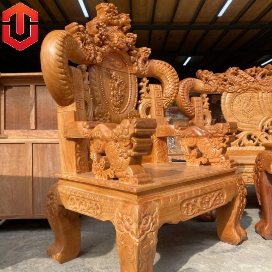 SALON RỒNG KHUỲNH GÕ ĐỎ C12 - CAO CẤP