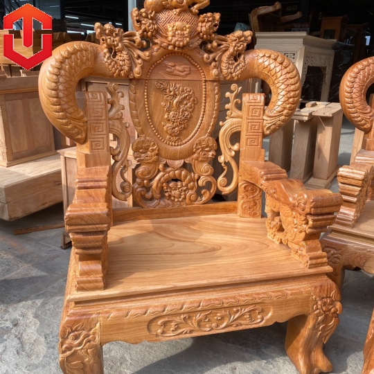 SALON RỒNG KHUỲNH GÕ ĐỎ C12 - CAO CẤP
