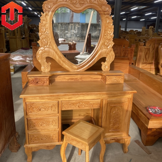 BÀN PHẤN MẪU TIM GÕ ĐỎ 1M1