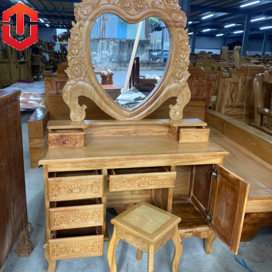 BÀN PHẤN MẪU TIM GÕ ĐỎ 1M1
