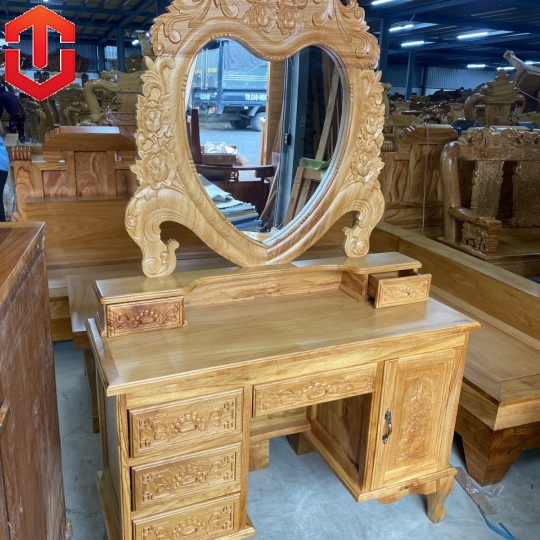 BÀN PHẤN MẪU TIM GÕ ĐỎ 1M1