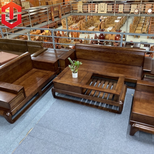 SOFA 2 VĂNG ĐÙI GÀ SỒI MÀU ÓC CHÓ - VẾ TRÁI
