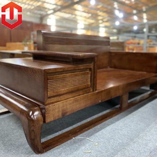 SOFA 2 VĂNG ĐÙI GÀ SỒI MÀU ÓC CHÓ - VẾ TRÁI