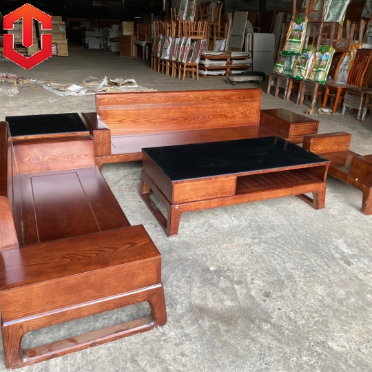 SOFA  2 VĂNG CHÂN CHOÃI SỒI MÀU ÓC CHÓ - VẾ TRÁI
