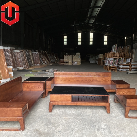 SOFA  2 VĂNG CHÂN CHOÃI SỒI MÀU ÓC CHÓ - VẾ TRÁI