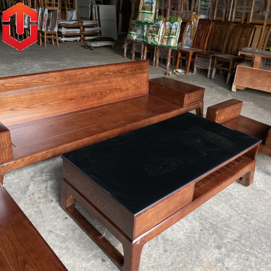 SOFA  2 VĂNG CHÂN CHOÃI SỒI MÀU ÓC CHÓ - VẾ TRÁI