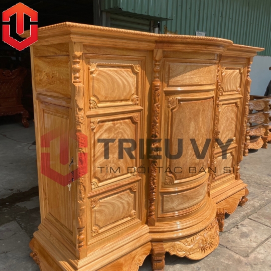 TỦ THỜ BỤNG PHỆ TRƠN GÕ ĐỎ 1M97 - TỦ THỜ GÕ ĐỎ CAO CẤP 