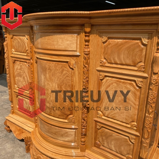 TỦ THỜ BỤNG PHỆ TRƠN GÕ ĐỎ 1M97 - TỦ THỜ GÕ ĐỎ CAO CẤP 