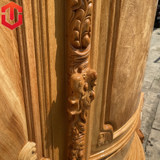 TỦ THỜ BỤNG PHỆ TRƠN GÕ ĐỎ 1M97 - TỦ THỜ GÕ ĐỎ CAO CẤP 