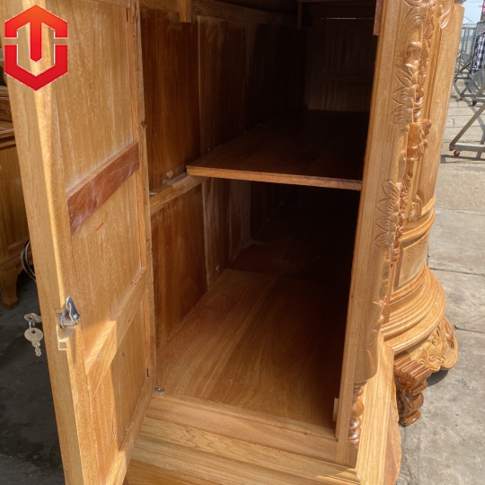 TỦ THỜ BỤNG PHỆ TRƠN GÕ ĐỎ 1M97 - TỦ THỜ GÕ ĐỎ CAO CẤP 