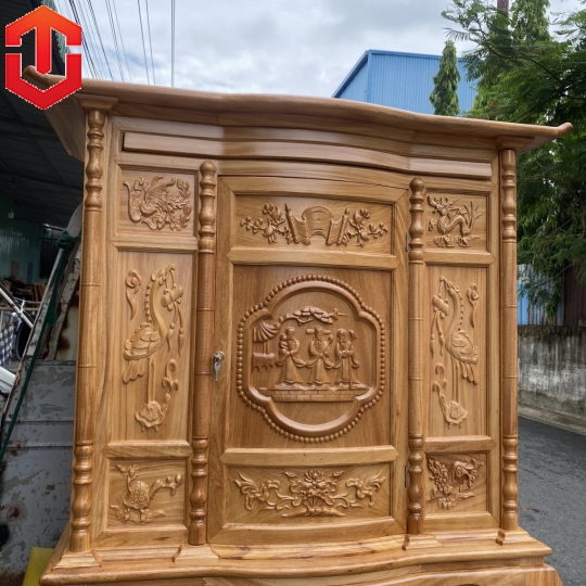 TỦ THỜ GÕ ĐỎ TAM ĐA 1M27
