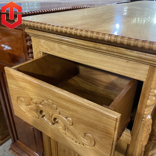 TỦ THỜ BỤNG PHỆ TRƠN GÕ ĐỎ 1M8 - CAO CẤP 