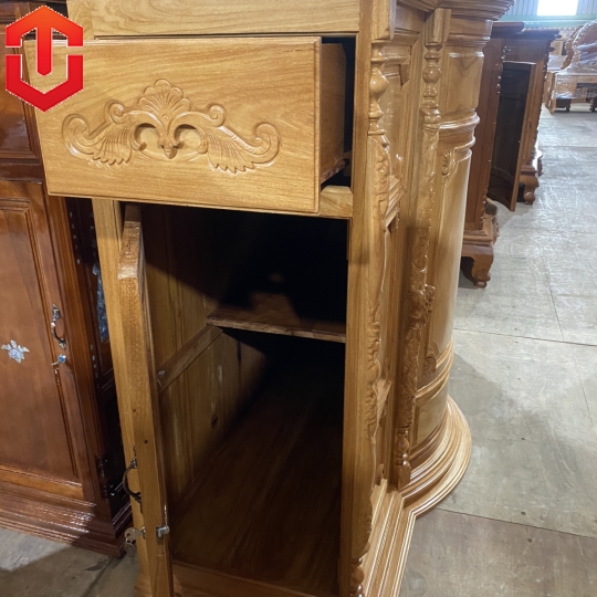 TỦ THỜ BỤNG PHỆ TRƠN GÕ ĐỎ 1M8 - CAO CẤP 
