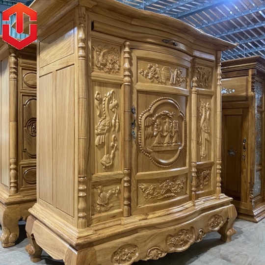 TỦ THỜ CHẠM TAM ĐA GÕ ĐỎ 1M27