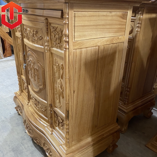 TỦ THỜ CHẠM TAM ĐA GÕ ĐỎ 1M27