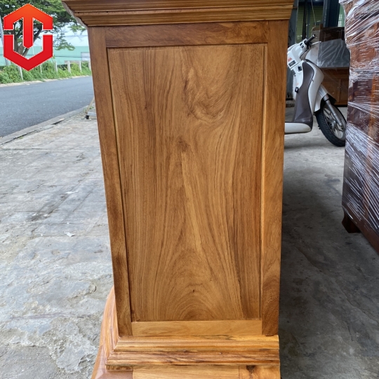 KỆ TIVI CỘT LÕM 2M6 GÕ ĐỎ