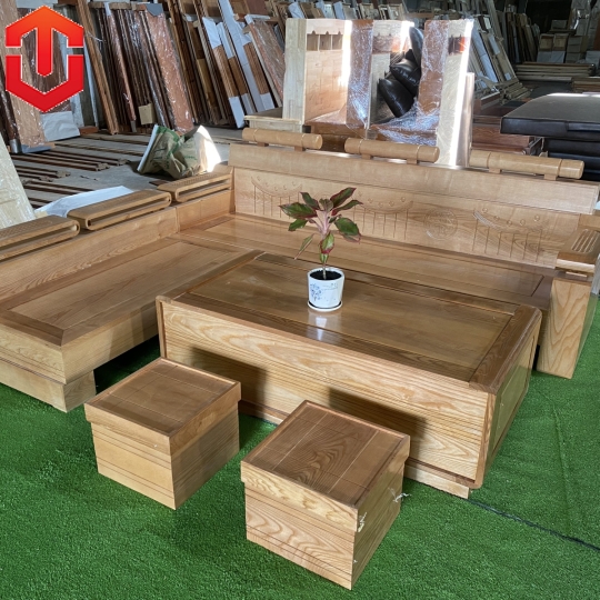 SOFA GÓC XÍCH XE TĂNG SỒI LAU MÀU HƯƠNG 