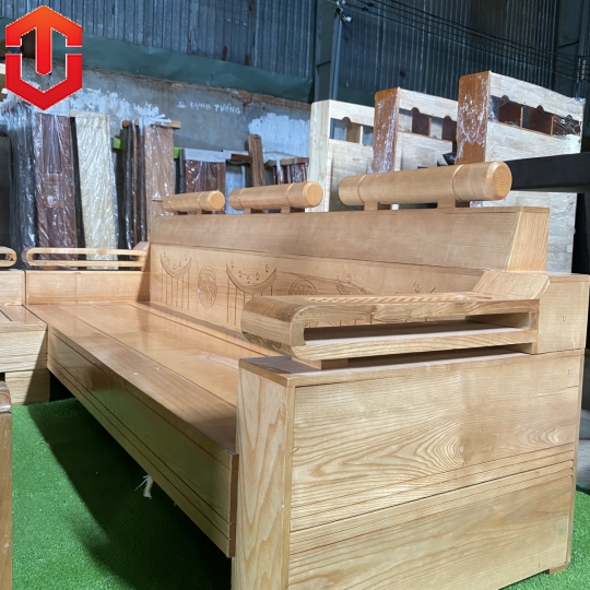 SOFA GÓC XÍCH XE TĂNG SỒI LAU MÀU HƯƠNG 