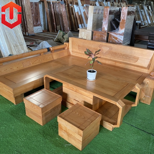 SOFA GÓC KIM CƯƠNG SỒI LAU MÀU HƯƠNG VÀNG 