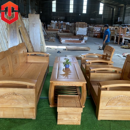 SALON THÙNG QUẠT ĐỐI SỒI LAU MÀU HƯƠNG VÀNG 