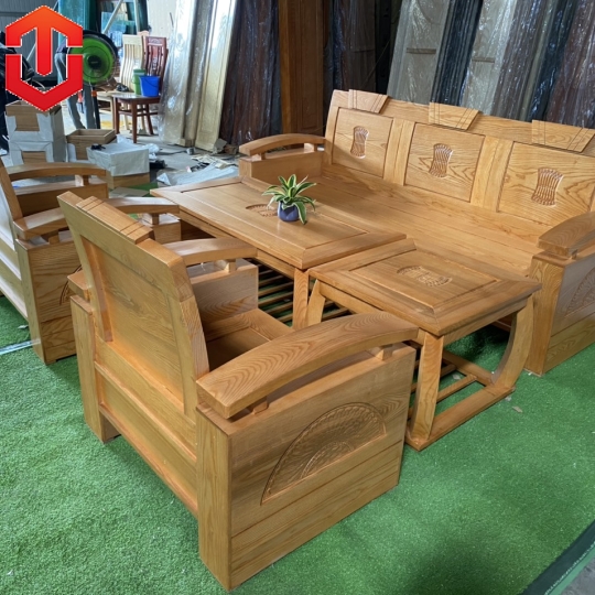 SALON THÙNG QUẠT ĐỐI SỒI LAU MÀU HƯƠNG VÀNG 