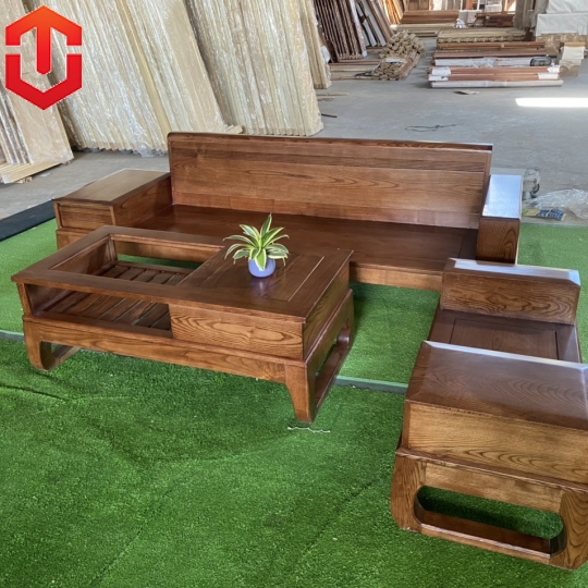 SOFA 1 VĂNG GỖ SỒI LAU MÀU ÓC CHÓ - VẾ PHẢI