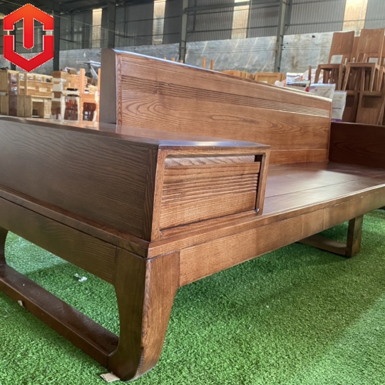 SOFA 1 VĂNG GỖ SỒI LAU MÀU ÓC CHÓ - VẾ PHẢI