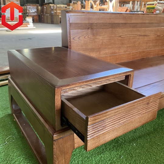 SOFA 1 VĂNG GỖ SỒI LAU MÀU ÓC CHÓ - VẾ PHẢI
