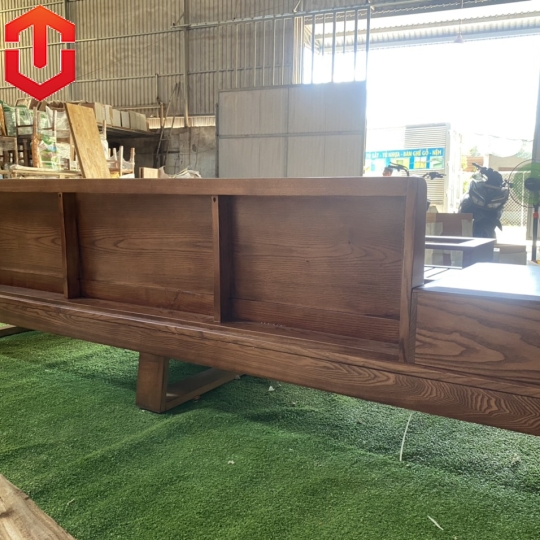 SOFA 1 VĂNG GỖ SỒI LAU MÀU ÓC CHÓ - VẾ PHẢI