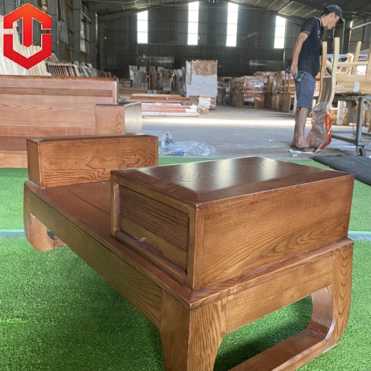 SOFA 1 VĂNG GỖ SỒI LAU MÀU ÓC CHÓ - VẾ PHẢI