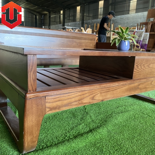 SOFA 1 VĂNG GỖ SỒI LAU MÀU ÓC CHÓ - VẾ PHẢI
