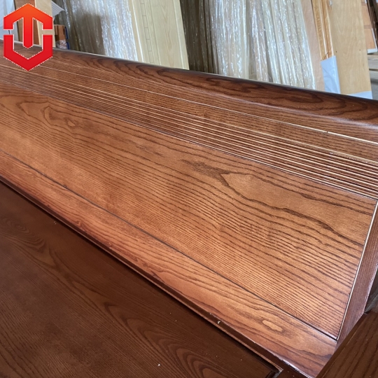 SOFA GÓC CHÂN THUYỀN SỒI LAU MÀU ÓC CHÓ VẾ TRÁI