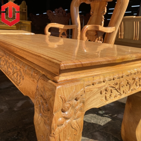 SALON ĐÀO TAY CONG CỘT 12 6 MÓN GÕ ĐỎ