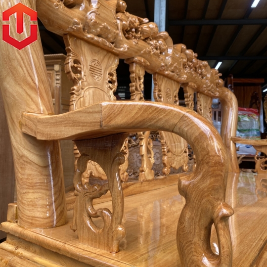 SALON ĐÀO TAY CONG CỘT 12 6 MÓN GÕ ĐỎ