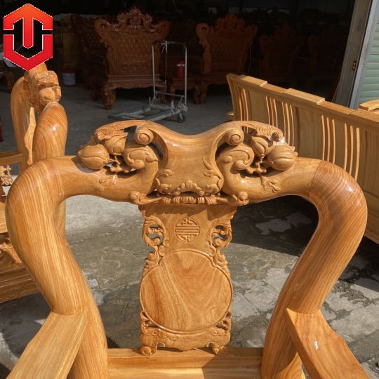 SALON ĐÀO TAY CONG CỘT 12 6 MÓN GÕ ĐỎ