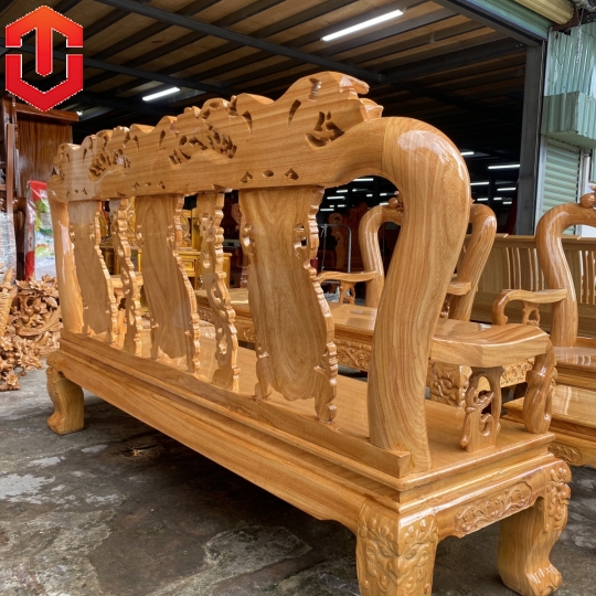 SALON ĐÀO TAY CONG CỘT 12 6 MÓN GÕ ĐỎ