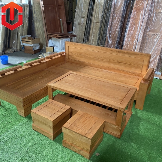 SOFA GÓC NHỎ TỰA TRƠN SỒI LAU MÀU HƯƠNG VÀNG 2MX1M8