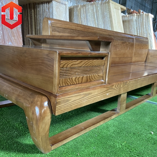 SOFA GÓC ĐÙI GÀ SỒI LAU MÀU ÓC CHÓ - VẾ PHẢI