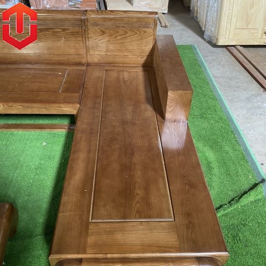 SOFA GÓC ĐÙI GÀ SỒI LAU MÀU ÓC CHÓ - VẾ PHẢI