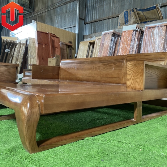 SOFA GÓC ĐÙI GÀ SỒI LAU MÀU ÓC CHÓ - VẾ PHẢI