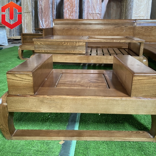 SOFA GÓC ĐÙI GÀ SỒI LAU MÀU ÓC CHÓ - VẾ PHẢI