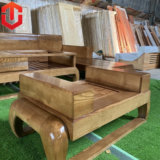 SOFA GÓC ĐÙI GÀ SỒI LAU MÀU ÓC CHÓ - VẾ PHẢI