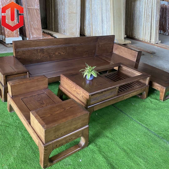SOFA GÓC CHÂN CHOÃI SỒI LAU MÀU ÓC CHÓ - VẾ PHẢI