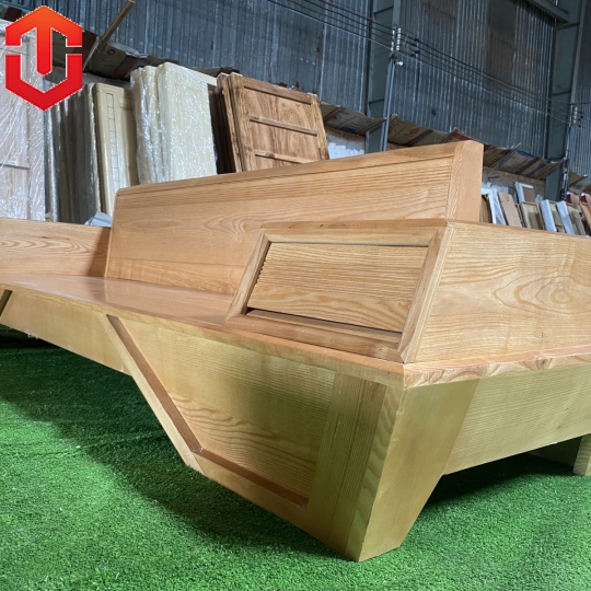SOFA 2 VĂNG THUYỀN SỒI LAU MÀU HƯƠNG VÀNG - VẾ TRÁI