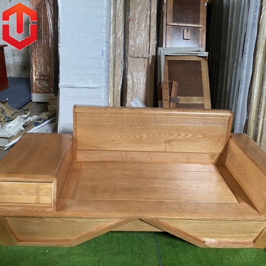SOFA 2 VĂNG THUYỀN SỒI LAU MÀU HƯƠNG VÀNG - VẾ TRÁI