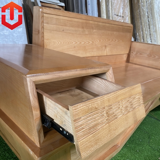 SOFA 2 VĂNG THUYỀN SỒI LAU MÀU HƯƠNG VÀNG - VẾ TRÁI