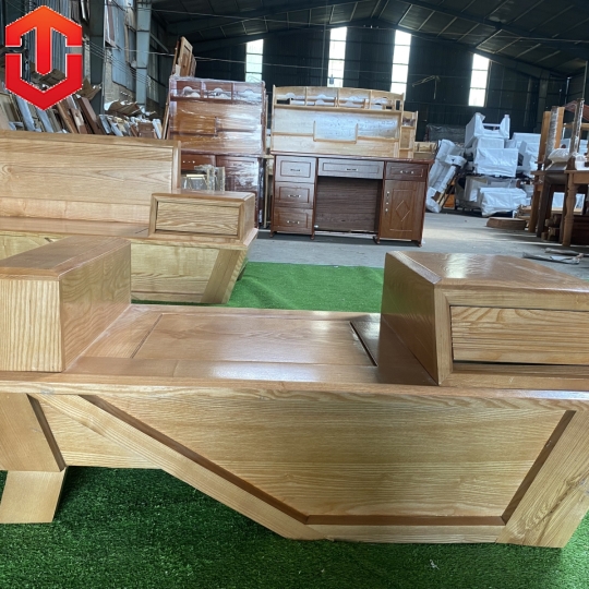 SOFA 2 VĂNG THUYỀN SỒI LAU MÀU HƯƠNG VÀNG - VẾ TRÁI