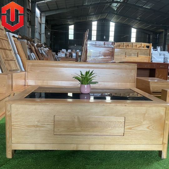 SOFA 2 VĂNG THUYỀN SỒI LAU MÀU HƯƠNG VÀNG - VẾ TRÁI