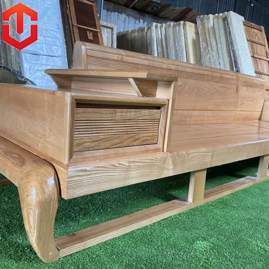 SOFA GÓC ĐÙI GÀ SỒI LAU MÀU HƯƠNG VÀNG - VẾ PHẢI